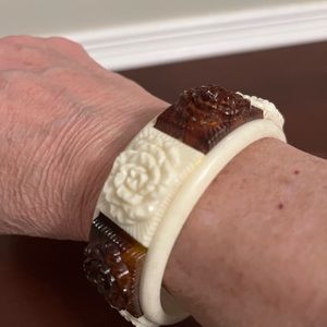Sarah Coventry molded Rose Bangle bracelet.